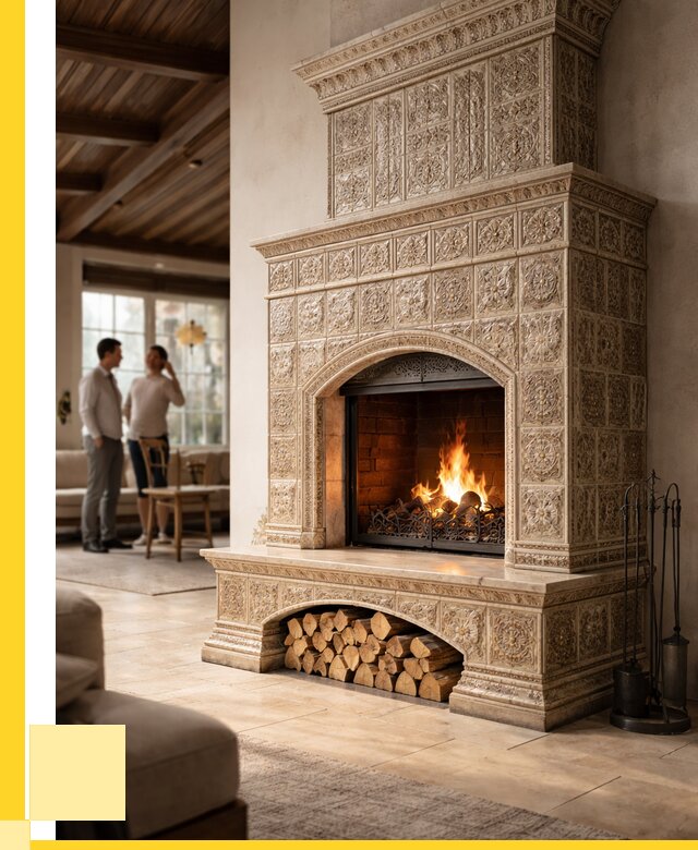 Купить изразцовый камин в Артёме от 259175 р. | ЭриданАрт