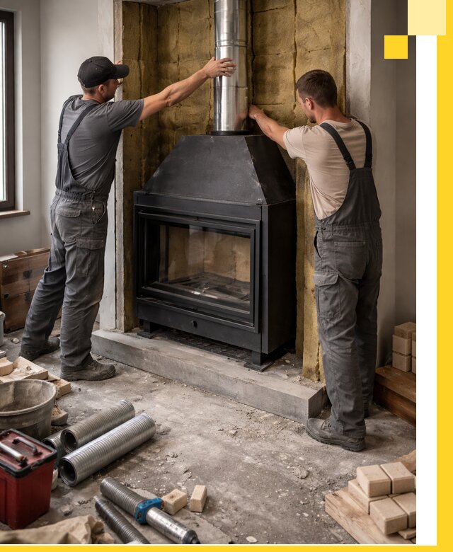 Изготовление и монтаж закрытых каминов в Артёме под ключ