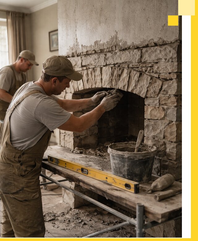 Изготовление каминов под ключ в Артёме, монтаж и отделка