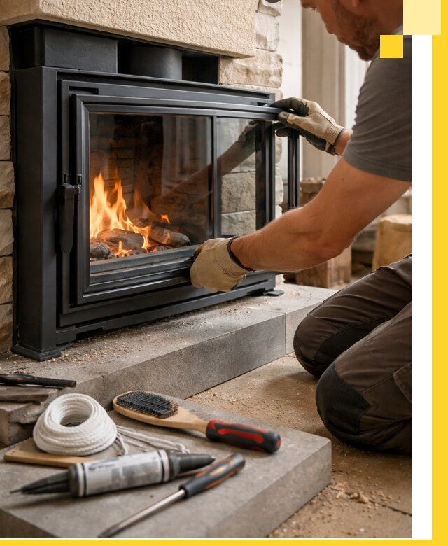 Производство, монтаж и доставка каминов со стеклом в Артёме