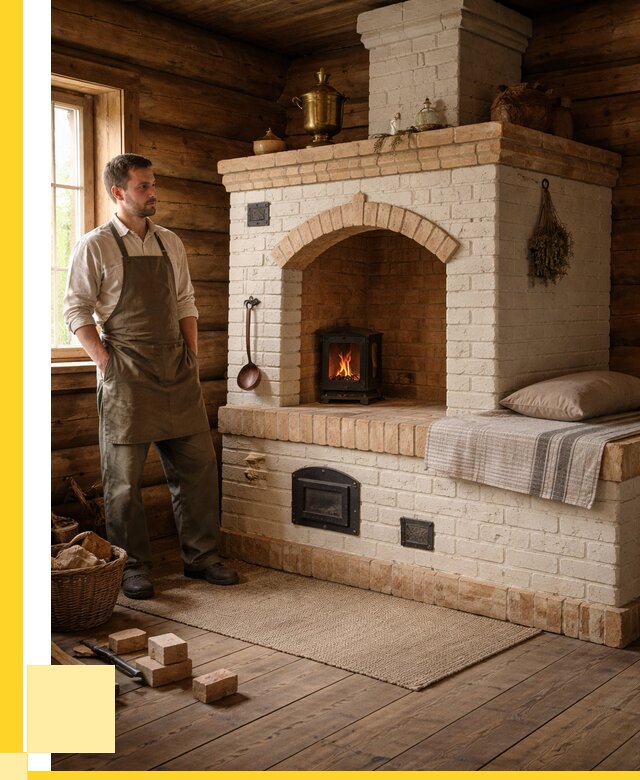 Русские печи с лежанкой под ключ в Артёме от 155505 р. ЭриданАрт