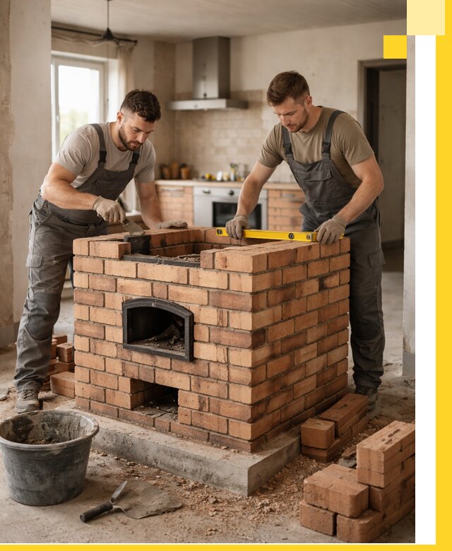 Установка и монтаж печей в частном доме в Артёме под ключ