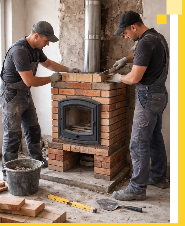 Монтаж печи камина под ключ в Артёме с гарантией и пусконаладкой