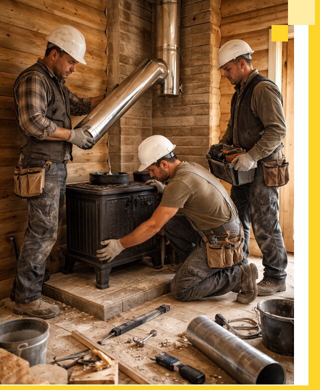 Профессиональный монтаж банных печей и дымоходов в Артёме