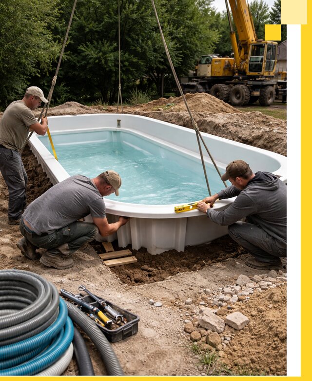 Установка и монтаж композитных бассейнов под ключ в Артёме