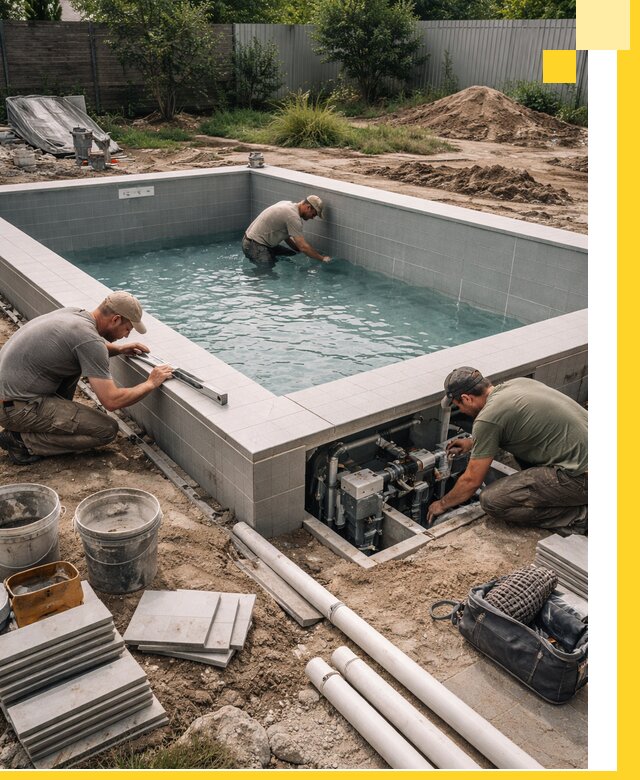 Строительство и монтаж бассейнов для дачи под ключ в Артёме