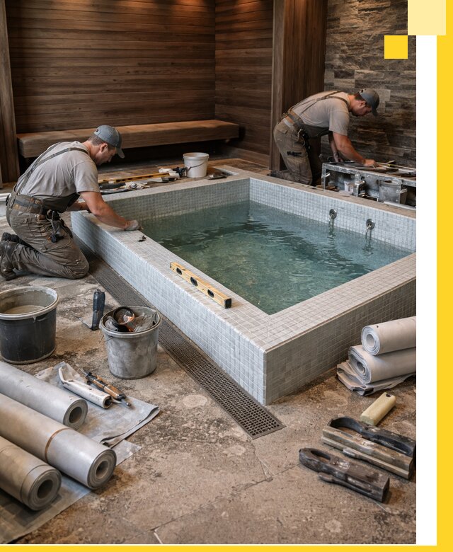 Установка и строительство бассейнов для сауны в Артёме