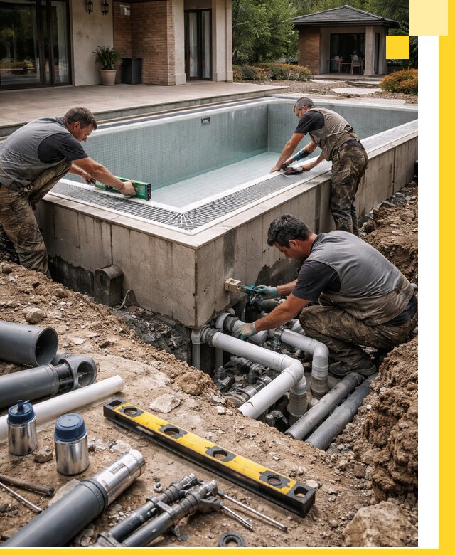 Строительство переливных бассейнов в Артёме под ключ