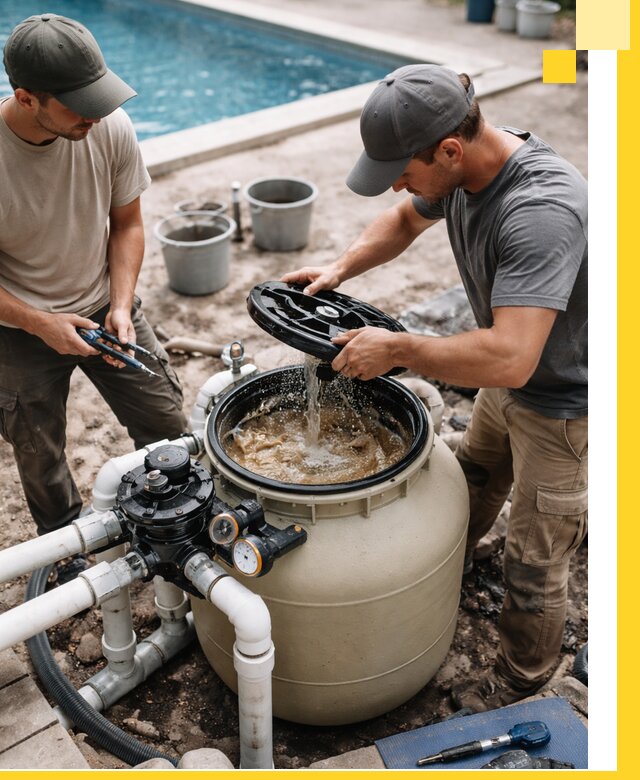 Установка и обслуживание песочных фильтров для бассейнов в Артёме