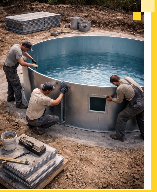 Круглые бассейны под ключ в Артёме проектирование и монтаж