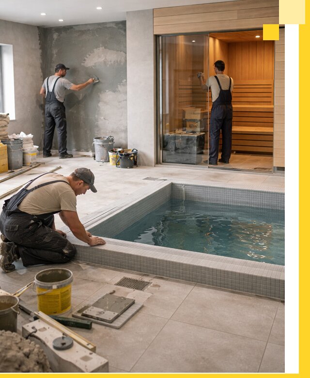 Проектирование и строительство сауны с бассейном в Артёме