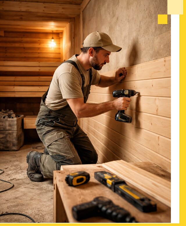 Профессиональная внутренняя отделка бани в Артёме под ключ