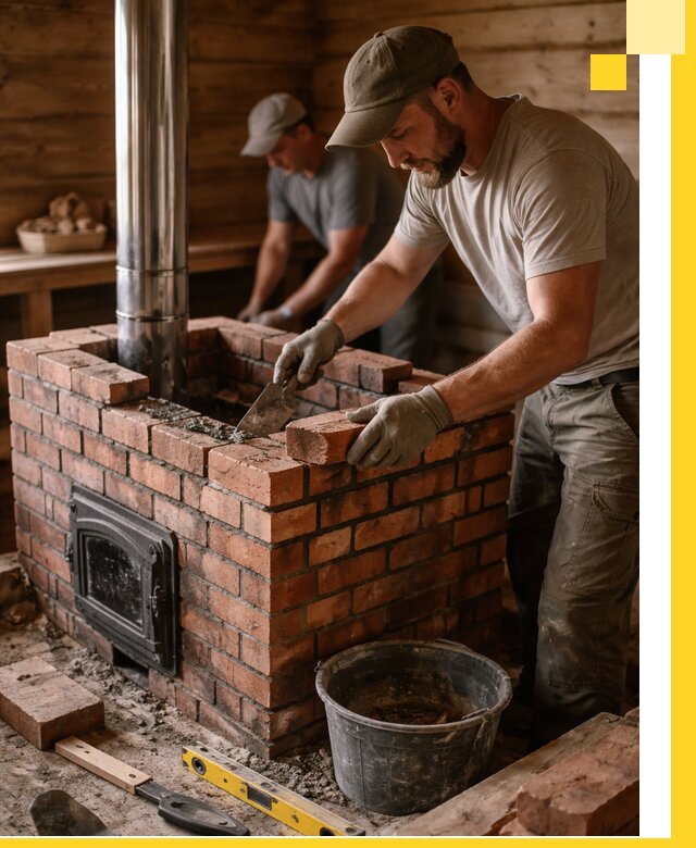 Кирпичные печи для бани под ключ в Артёме, проект и монтаж