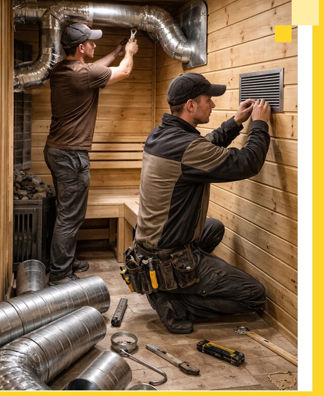 Проектирование и монтаж вентиляции бани в Артёме под ключ